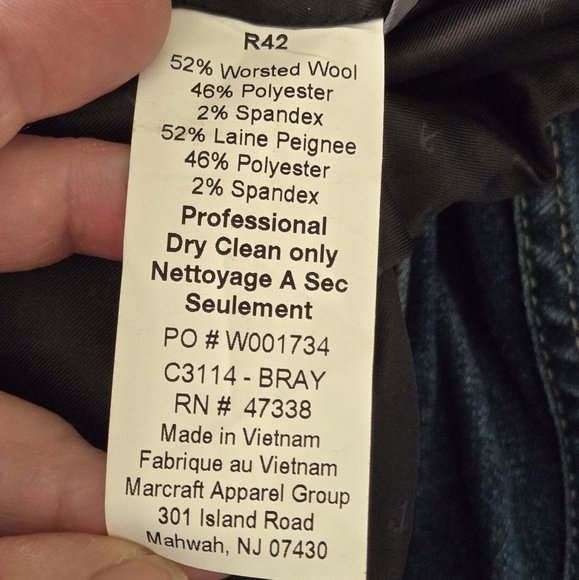 Tommy Hilfiger Classic Dark Grey R42 Men's Blazer Rn 47338 - Picture 14 of 14